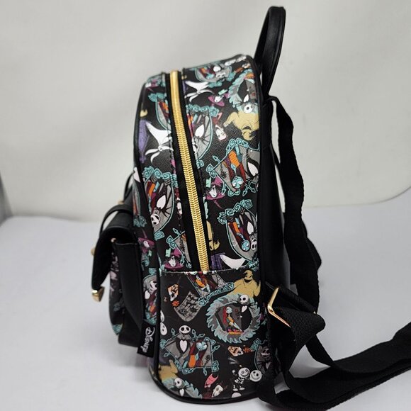 The Nightmare Before Christmas 10" Faux Leather Backpack  All Over Print - Picture 11 of 13